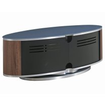 Lanza High Gloss TV Stand With Push Doors In Grey And Walnut