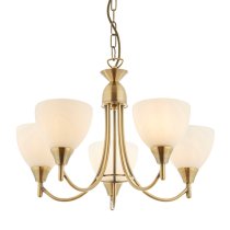 Alton 5 Lights Ceiling Pendant Light In Antique Brass