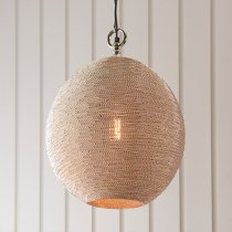 Asha Twisted Wire Ceiling Pendant Light In Polished Nickel