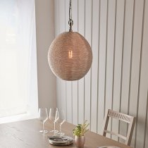 Asha Twisted Wire Ceiling Pendant Light In Polished Nickel