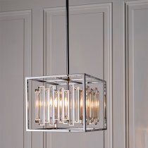 Acadia 4 Lights Crystal Details Ceiling Pendant Light In Chrome