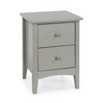 Kamuy Wooden Tall Bedside Cabinet With 2 Drawers In Grey