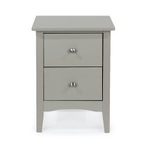 Kamuy Wooden Tall Bedside Cabinet With 2 Drawers In Grey