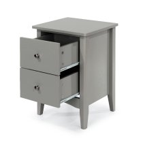 Kamuy Wooden Tall Bedside Cabinet With 2 Drawers In Grey