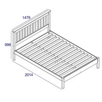 Kang Wooden Low End Double Bed In Pine