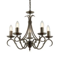 Bernice 5 Lights Ceiling Pendant Light In Antique Silver