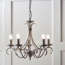 Bernice 5 Lights Ceiling Pendant Light In Antique Silver