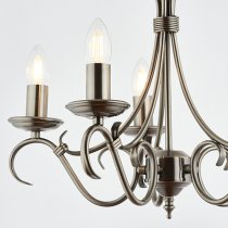 Bernice 5 Lights Ceiling Pendant Light In Antique Silver