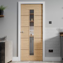 Lille Solid Glazed 1981mm x 686mm Internal Door In Oak