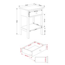 Outwell Shaker Petite Bedside Cabinet In Grey