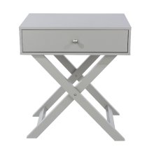 Sevilla Wooden Bedside Cabinet With 1 Drawer In Grey