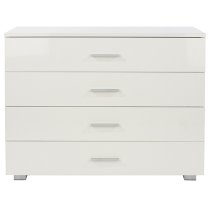 Lufkin High Gloss Chest Of 4 Drawers In White