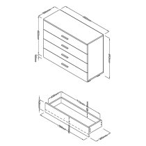 Lufkin High Gloss Chest Of 4 Drawers In White