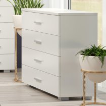 Lufkin High Gloss Chest Of 4 Drawers In White