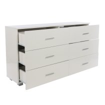 Lufkin High Gloss Chest Of 6 Drawers In White