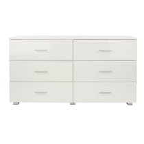 Lufkin High Gloss Chest Of 6 Drawers In White