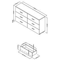 Lufkin High Gloss Chest Of 6 Drawers In White