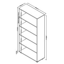 Louth Tall High Gloss 4 Shelves Bookcase In White