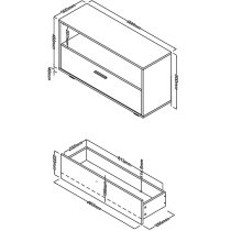 Louth High Gloss 1 Shelf And 1 Drawer TV Stand In White