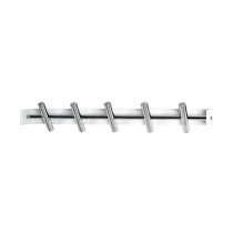 Stuttgart Metal 5 Hooks Coat Rack In White And Chrome