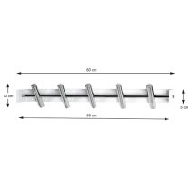 Stuttgart Metal 5 Hooks Coat Rack In White And Chrome