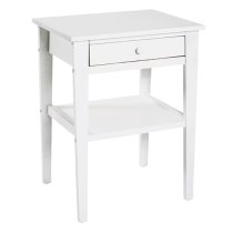 Stockton Wooden 1 Drawer Side Table In White