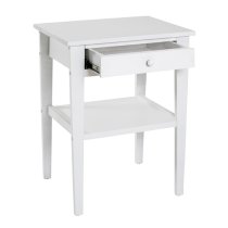 Stockton Wooden 1 Drawer Side Table In White