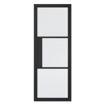 Tribeca Reeded Glazed 1981mm x 762mm Internal Door In Black