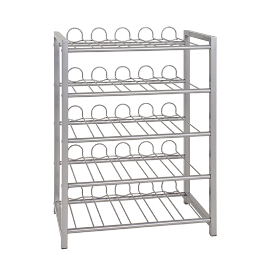 Hyattsville Large Metal 5 Shelves Bottle Rack In Aluminium