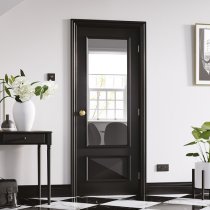 Knightsbridge Glazed 1981mm x 838mm Internal Door In Black