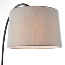 Carlson Light Grey Cotton Shade Floor Lamp In Matt Black