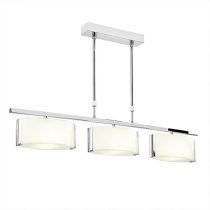 Clef 3 Lights Gloss White Glass Bar Ceiling Light In Chrome