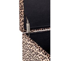 Eastroy Fabric Upholstered Storage Ottoman In Leopard Print