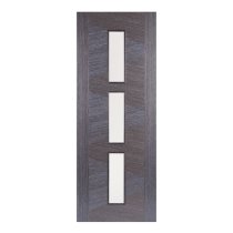 Zeus Glazed 1981mm x 838mm Internal Door In Ash Grey