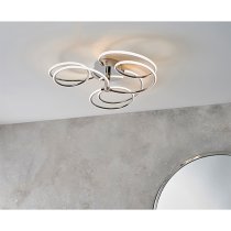 Eterne 3 Lights Semi Flush Ceiling Light In Chrome