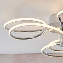 Eterne 3 Lights Semi Flush Ceiling Light In Chrome