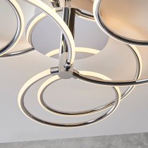 Eterne 3 Lights Semi Flush Ceiling Light In Chrome