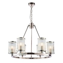 Easton 6 Lights Glass Ceiling Pendant Light In Bright Nickel