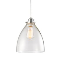 Elstow Glass Ceiling Pendant Light In Polished Chrome