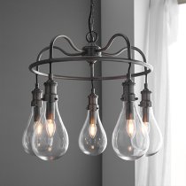 Hadassa 5 Lights Pear Drop Pendant Light In Antique Nickel