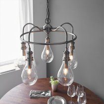 Hadassa 5 Lights Pear Drop Pendant Light In Antique Nickel