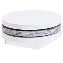 Triplo Round Rotating Coffee Table With Melange Marble Effect