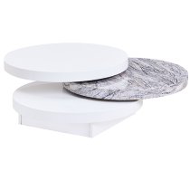 Triplo Round Rotating Coffee Table With Melange Marble Effect