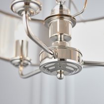 Highclere 3 Light Charcoal Shade Pendant Light In Bright Nickel