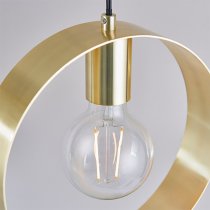 Hoop 1 Light Ceiling Pendant Light In Brushed Brass