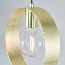 Hoop 1 Light Ceiling Pendant Light In Brushed Brass