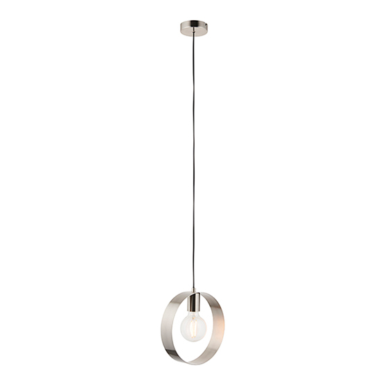 Hoop 1 Light Ceiling Pendant Light In Brushed Nickel