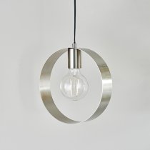 Hoop 1 Light Ceiling Pendant Light In Brushed Nickel