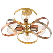 Hoop 6 Lights Ceiling Pendant Light In Brushed Brass