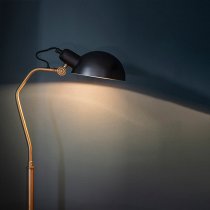 Largo Task Table Lamp In Satin Black And Aged Brass